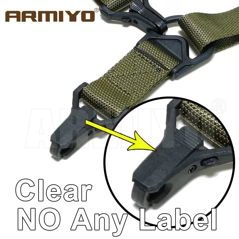 Armiyo Tactical Mission S3 2 Point Adjustable Shoulder Strap Gun Sling Nylon Belt Plastic Clip Mount Airsoft Hunting Accessories